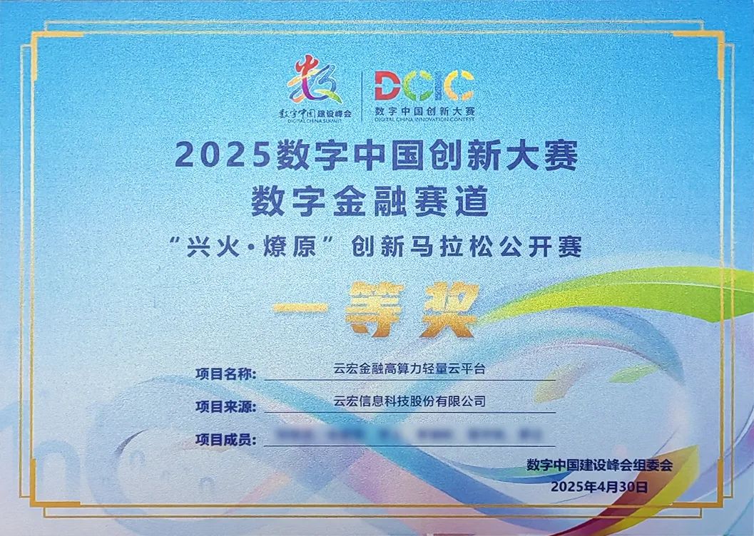 2025数字中国创新大赛数字金融赛道-兴火·燎原”创新马拉松公开赛一等奖_云宏虚拟化